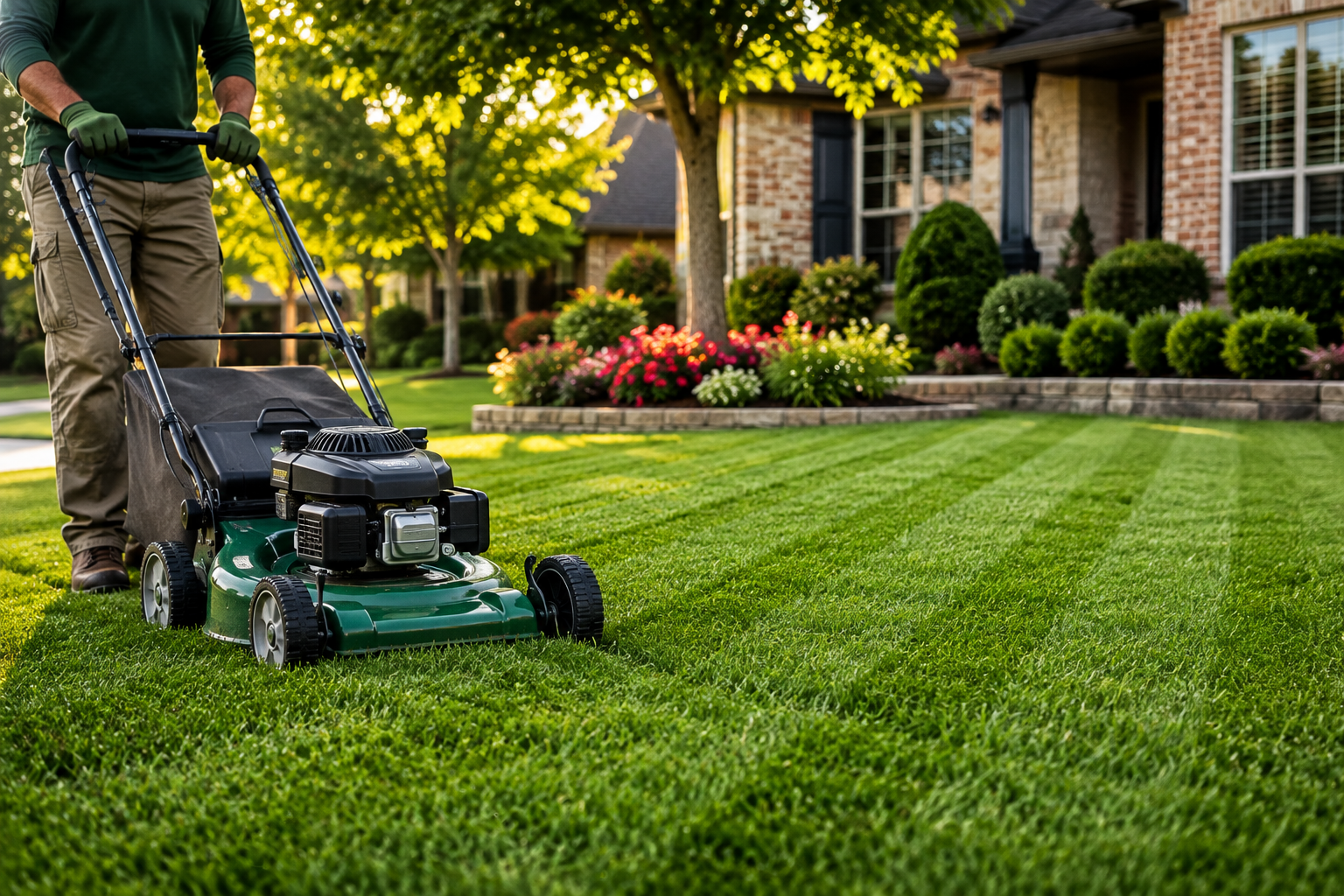 Professional lawn mowing in Lewisville Texas